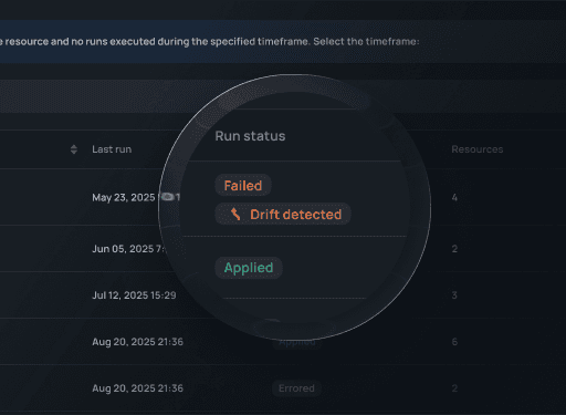 Screenshot of Drift detection