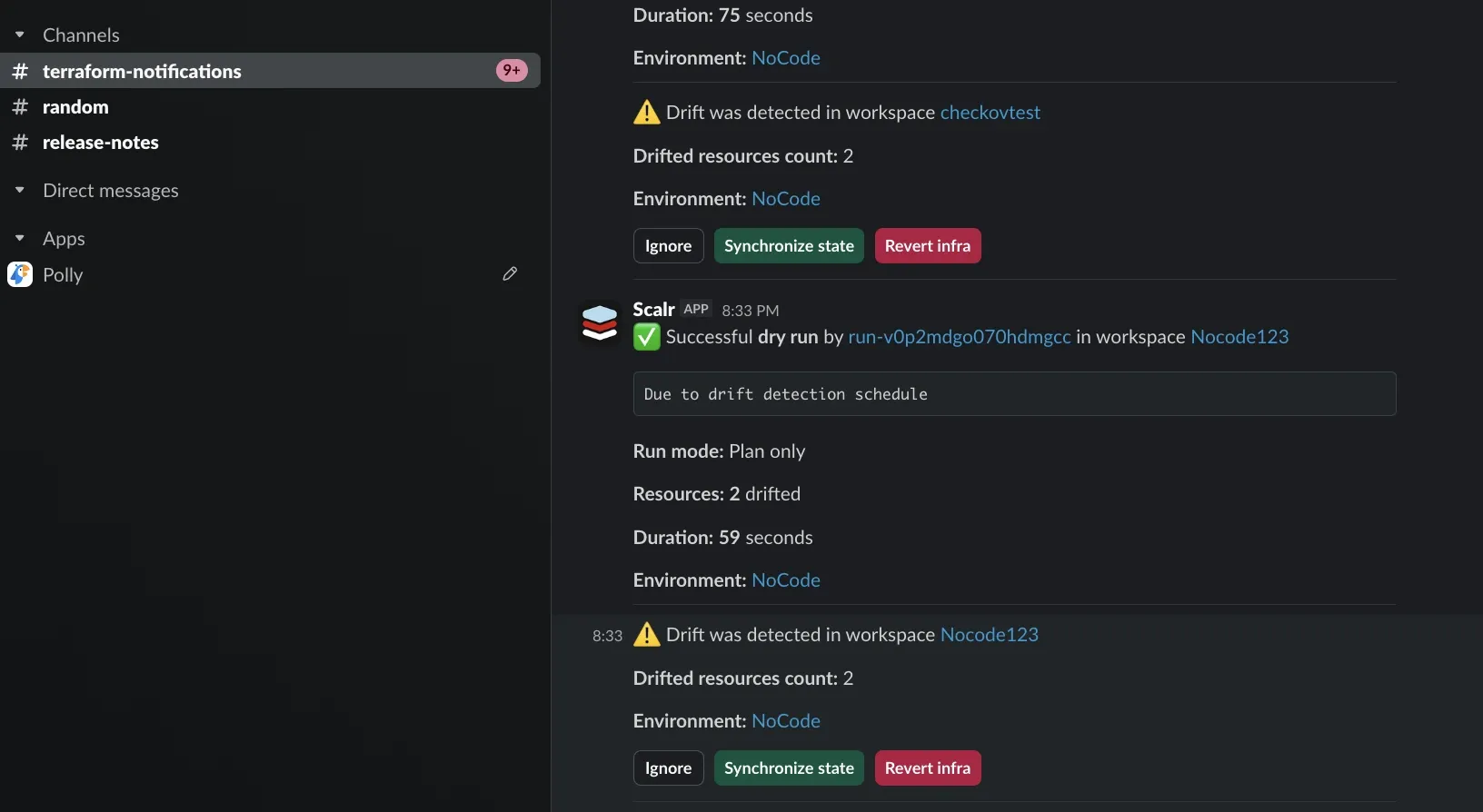 Approving a Terraform run directly from a Slack notification with Scalr